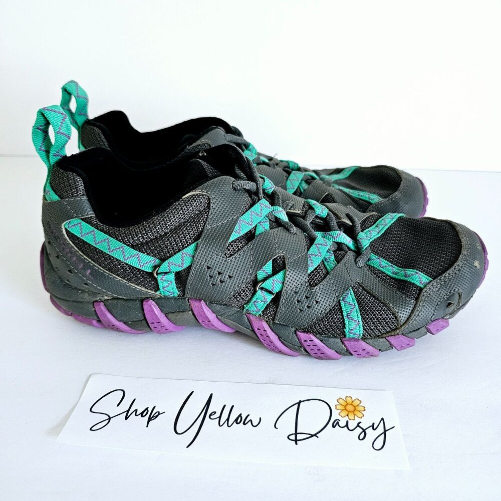 Merrell‎ Waterpro Vibram Womens Size 8 Trail Running Shoes Purple & Teal~SH155.1